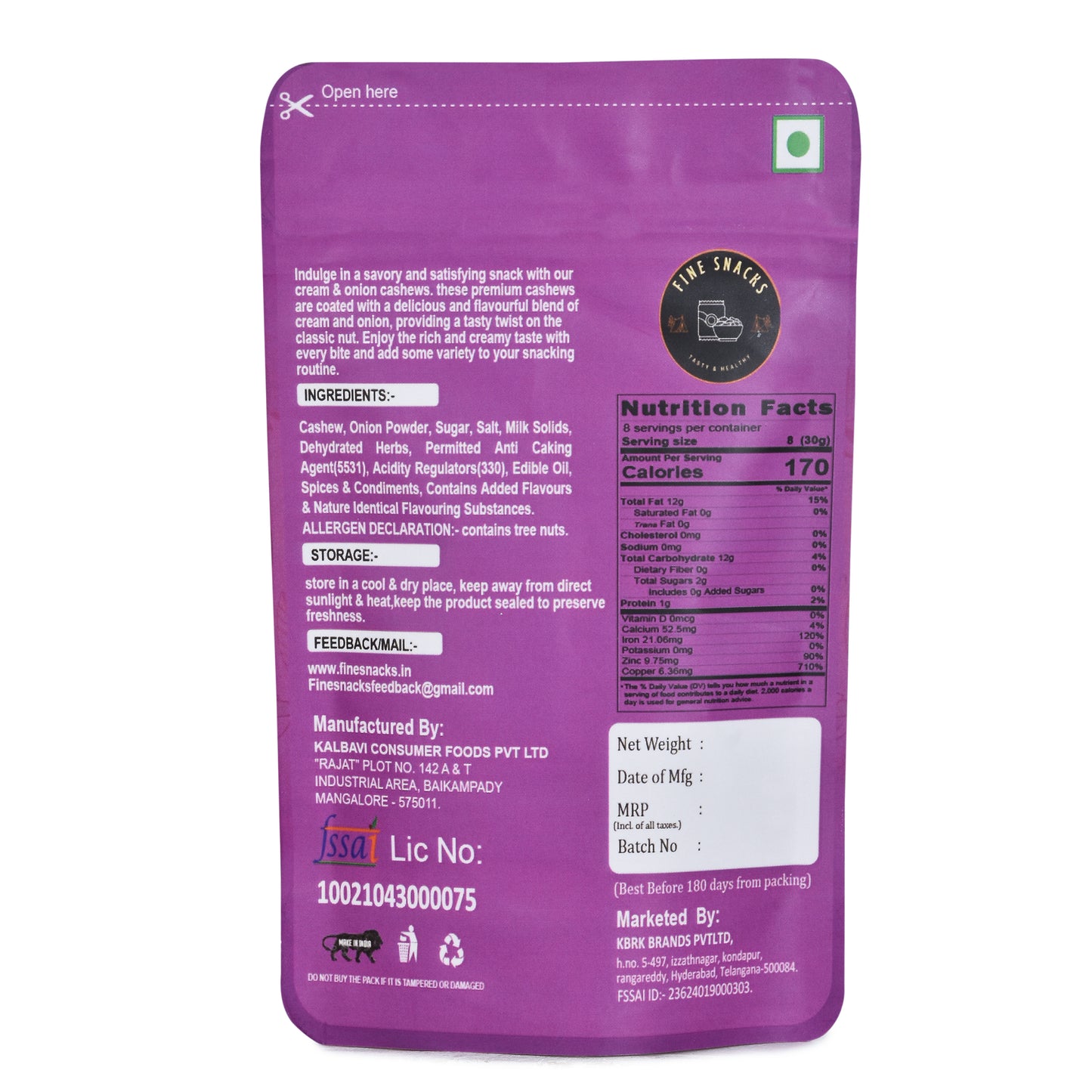 CREAM & ONION CASHEWS