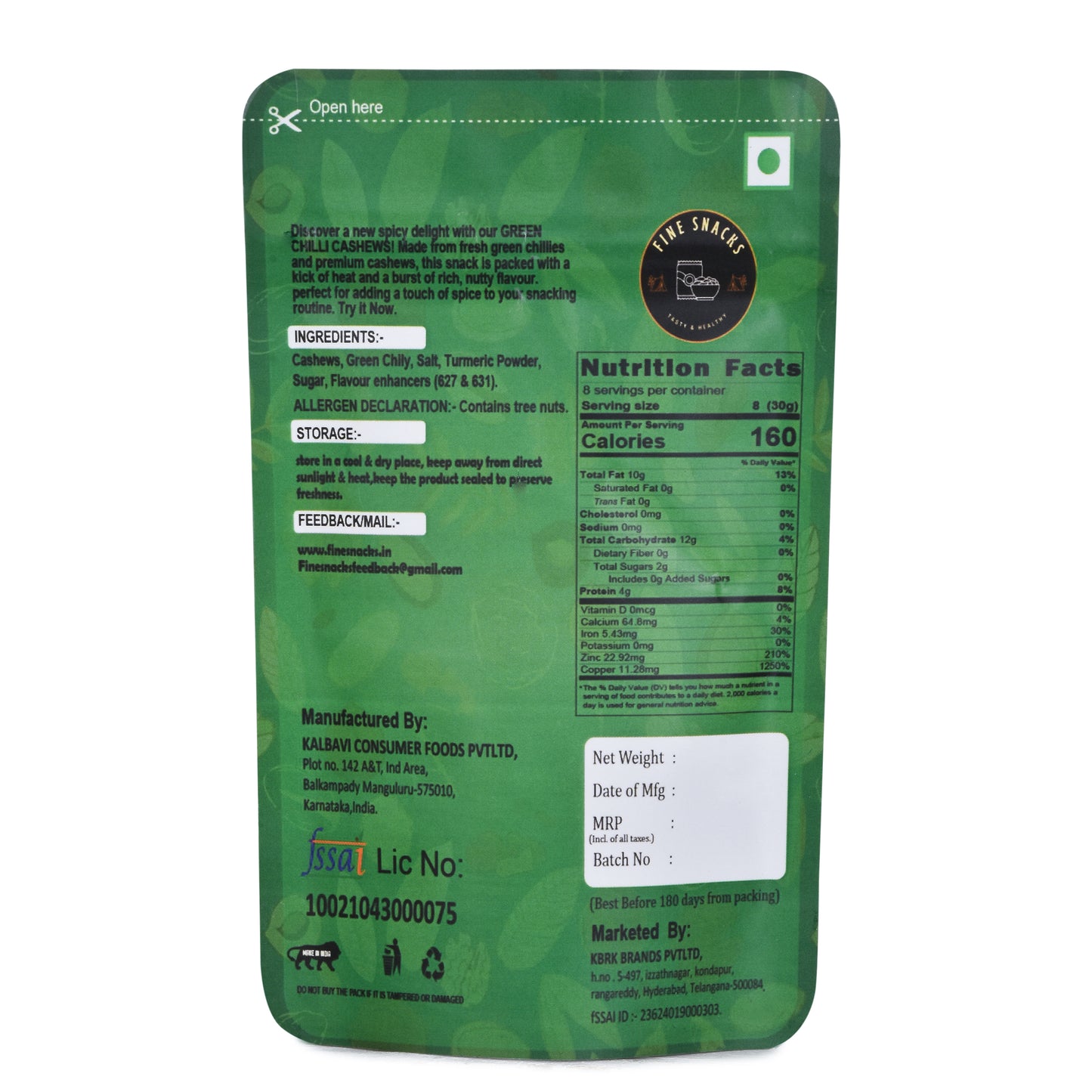 GREEN CHILLI CASHEWS